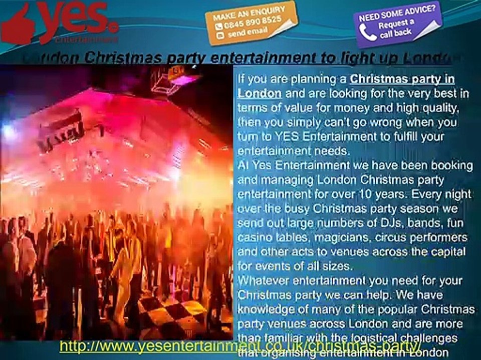 London Christmas Party Entertainment