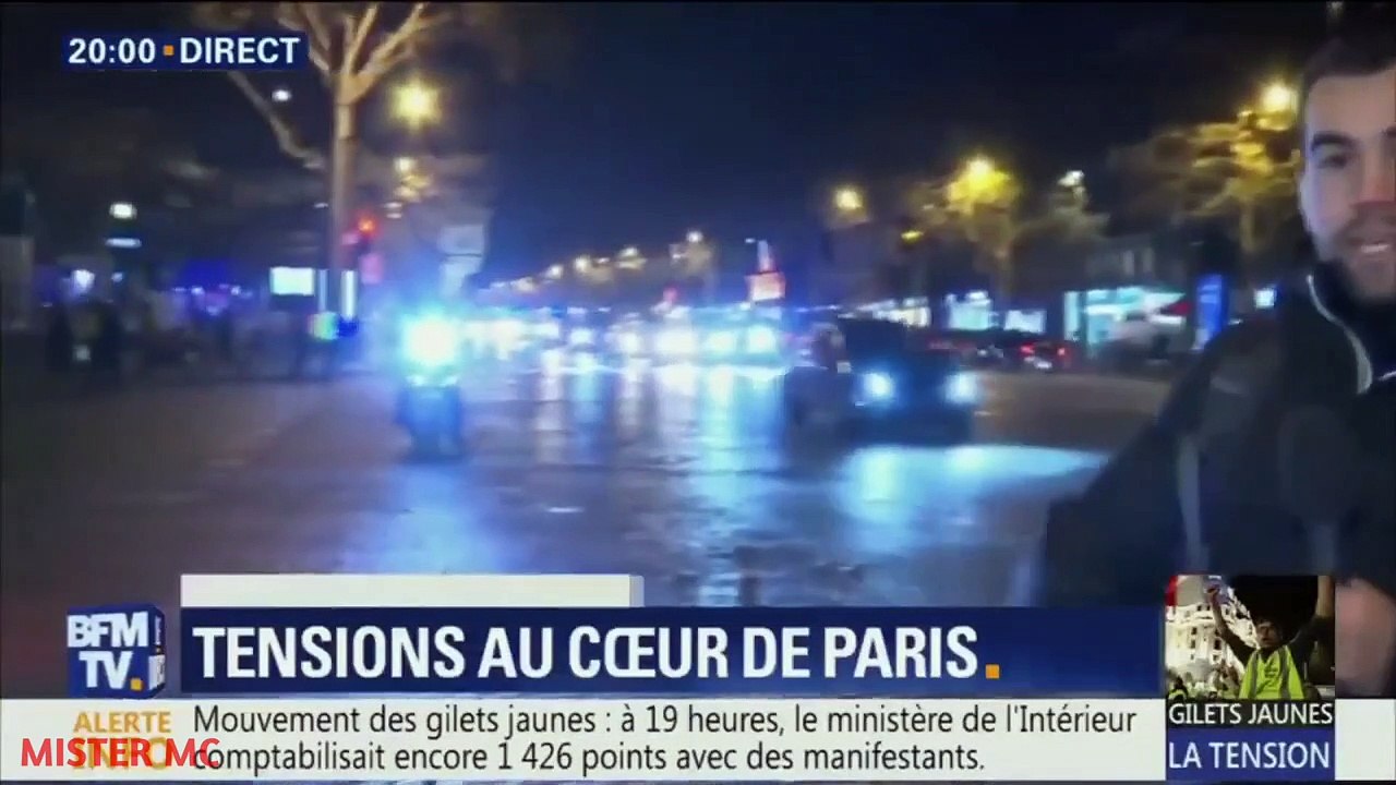 Gilets Jaunes : Un journaliste de BFM TV se prend un oeuf sur la tête en direct