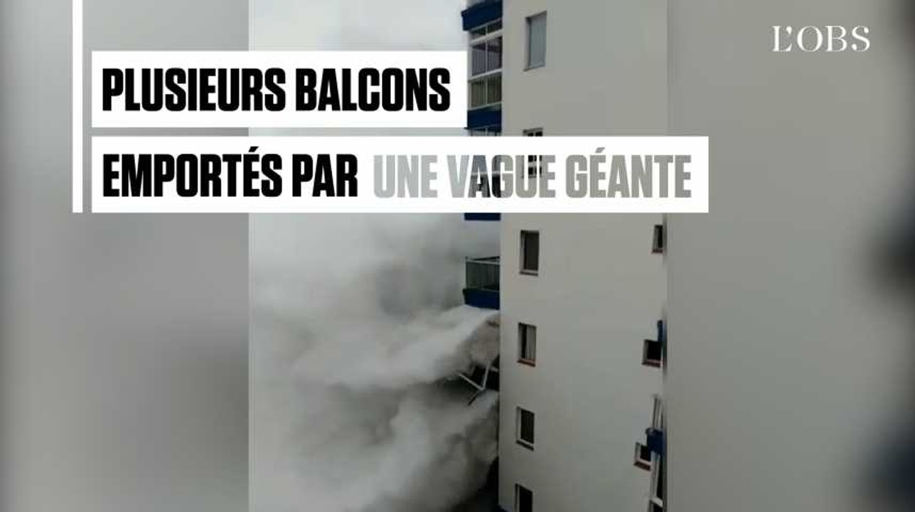 Une vague géante détruit les balcons d'un immeuble à Tenerife