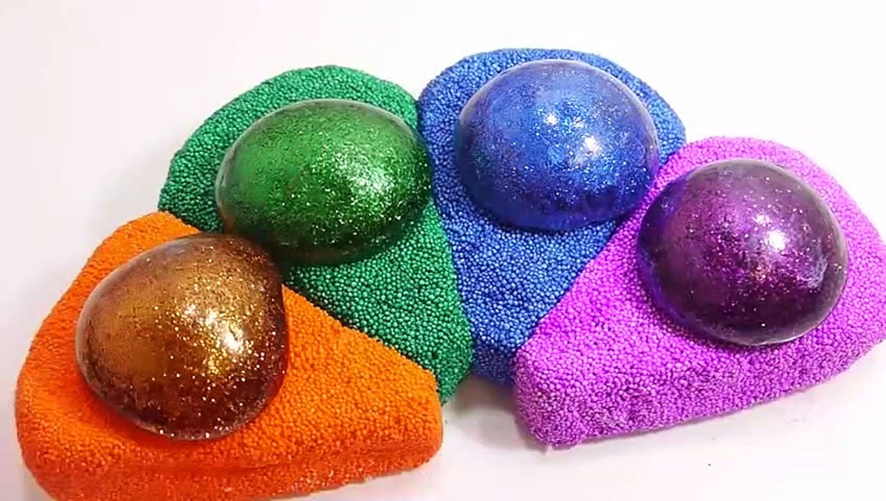 Water Balloons Glitter Slime Glue FoamClay Pizza DIY Learn Colors Slime Icecream