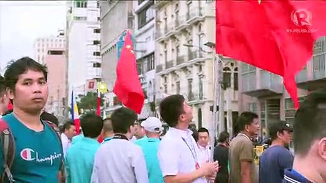 Scenes from Roxas Boulevard before Xi wreath-laying ceremony