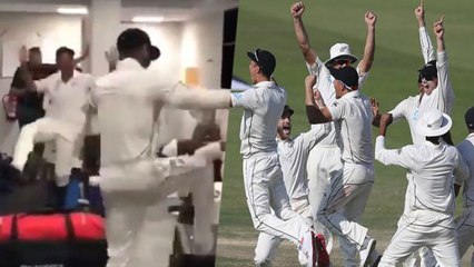பாகிஸ்தானை வீழ்த்திய மகிழ்ச்சியில் பாங்ரா டான்ஸ் ஆடிய நியூசிலாந்து வீரர்கள்- வீடியோ
