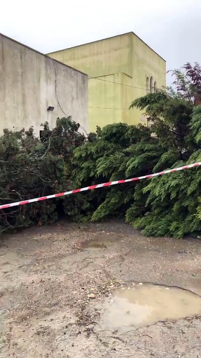 Puglia: tromba d'aria sul cimitero di Ugento (Salento)