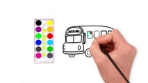 Coloring School Bus - Painting for toddlers and drawing for kids