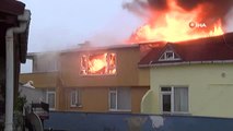 Belediye Taş Döktü, İtfaiye Geçemedi, 9 Katlı Binanın Çatı Katı Alev Alev Yandı
