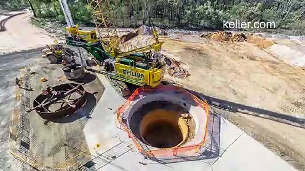 Large Diameter Shaft Drilling Timelapse