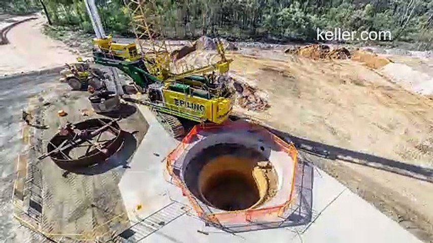 Large Diameter Shaft Drilling Timelapse