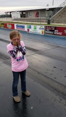 Girl's Shoes Stuck to Racetrack