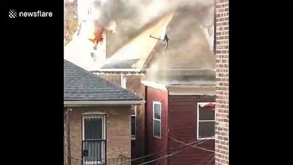 Huge fire tears through multiple homes in New York City