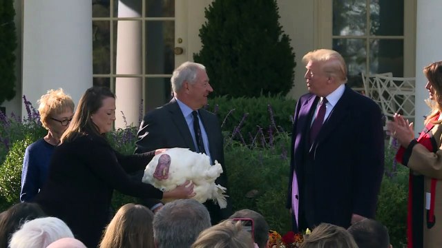 Donald Trump gracie la dinde de Thanksgiving à la Maison Blanche
