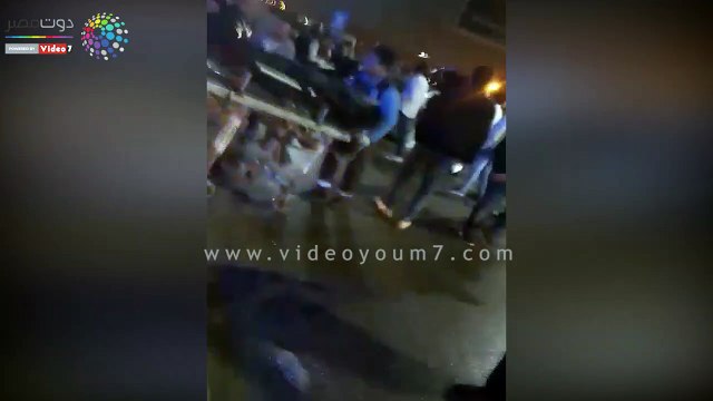 حادث مروع وتهشم سيارتين أعلى كوبرى أكتوبر