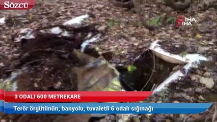 Скачать видео: Terör örgütünün, banyolu, tuvaletli 6 odalı sığınağı