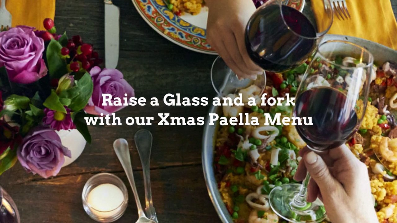 Raise a Glass and a fork with our Xmas Paella Menu