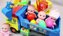 Baby Doll with Pororo Dump Construction Trucks Toy Excavators & Surprise Eggs Toys
