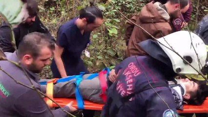 Hurda yüklü kamyonet dereye yuvarlandı: 5 yaralı - ORDU