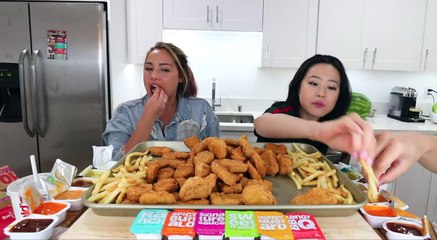 100 CHICKEN NUGGET CHALLENGE MUKBANG w/ VERONICA WANG