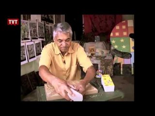 Mestre da xilogravura mostra sua arte para crianças de Diadema, no ABC