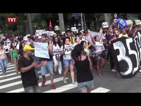 Protesto contra o aumento da tarifa de ônibus em Guarulhos-SP