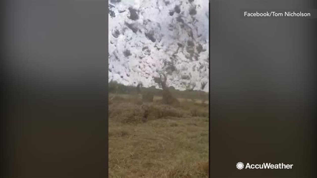 Man charges straight into haynado in England