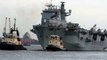 Ship video - HMS Ocean passes the Thames Barrier and arrives in London 13 July 2012