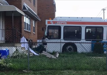 Bus Crashes Into House in Philadelphia