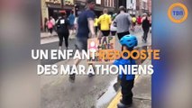Un enfant rebooste des marathoniens
