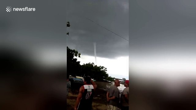 Funnel cloud scares islanders as it heads towards land