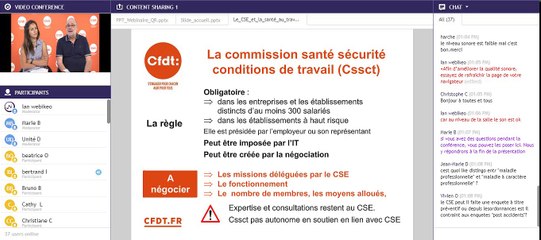 Web conférence n°8 : "Attribution santé au travail du CSE "