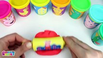 Learn Colors with Peppa Pig Play Doh Molds George Pig Mr. Dinosaur Teddy Polly Parrot Play Doh Fun