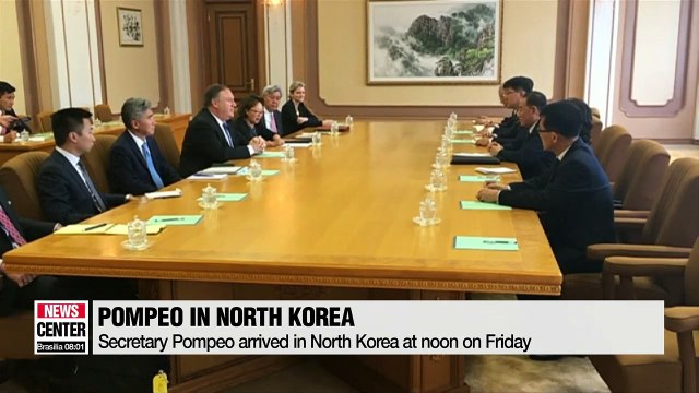 Pompeo in North Korea to discuss follow-up measures to the North Korea-U.S. summit