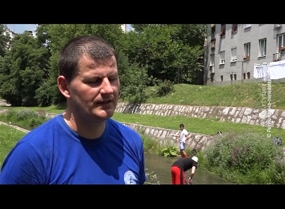 U Boljevcu je održana akcija čišćenja korita reke, 6. jul 2018. (RTV Bor)