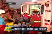 La Victoria: aparatoso accidente vehicular deja dos personas heridas