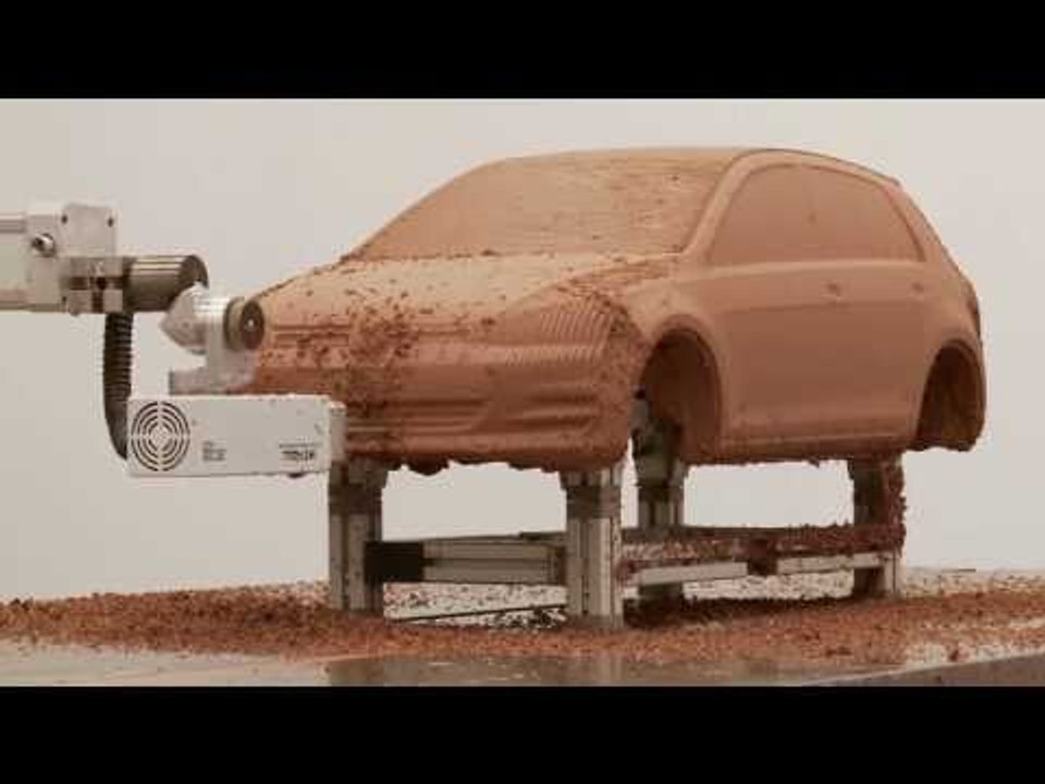 Volkswagen Golf Development - 1:4 Clay Model Cutting | AutoMotoTV