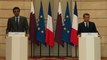 Conférence de presse conjointe d'Emmanuel Macron et de Tamim ben Hamad Al Thani, émir du Qatar