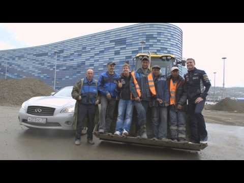 Sebastian Vettel and David Coulthard Drive sections of Sochi race track in Infiniti M37 | AutoMotoTV