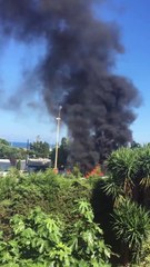 Incendie sur le parking de l'école Jacques Boissier à Antibes