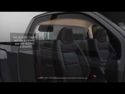 2015 Canyon Extended Cab Patent Pending Cushion Extension for Child Restraint Use | AutoMotoTV