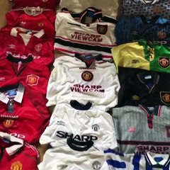 Collection de maillots Manchester United depuis 30 ans !