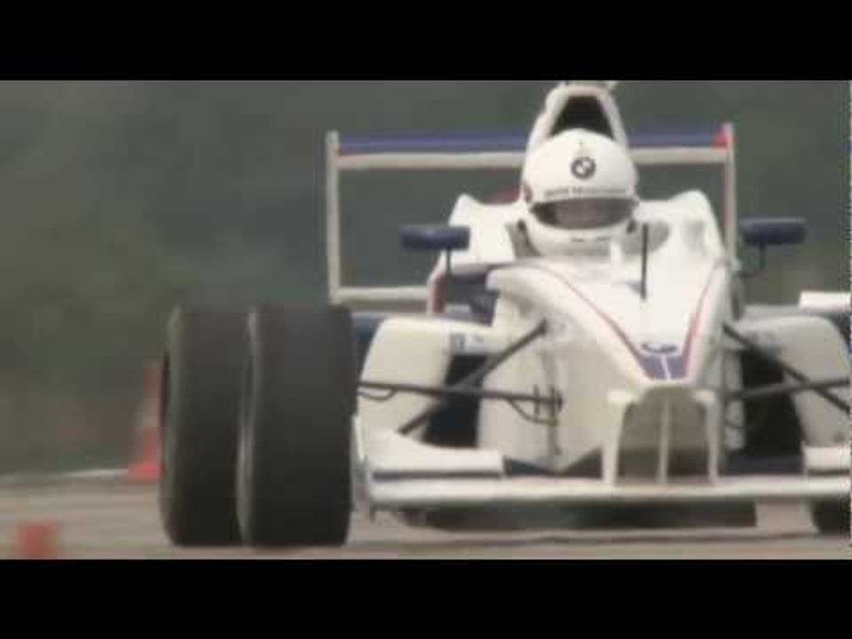 Martin Kaymer drives the BMW FB02 on the track