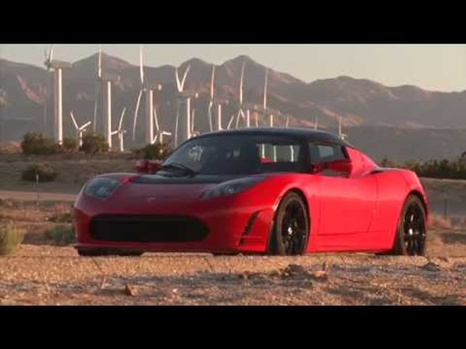 Tesla Red Roadster Windmill Trailer | AutoMotoTV