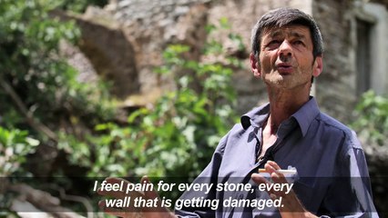 Danger of collapse at Gjirokastra, Albania's slanted city