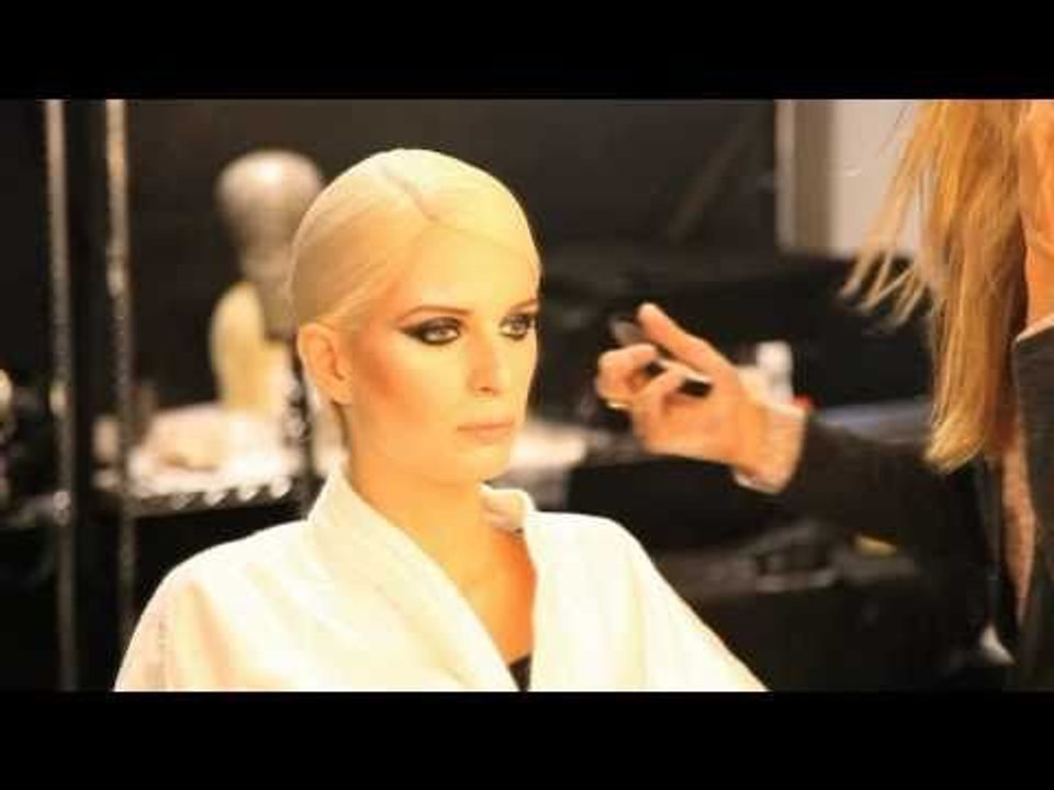 Mercedes Benz Fashion Week Berlin 2011 Karolina Kurkova getting make up