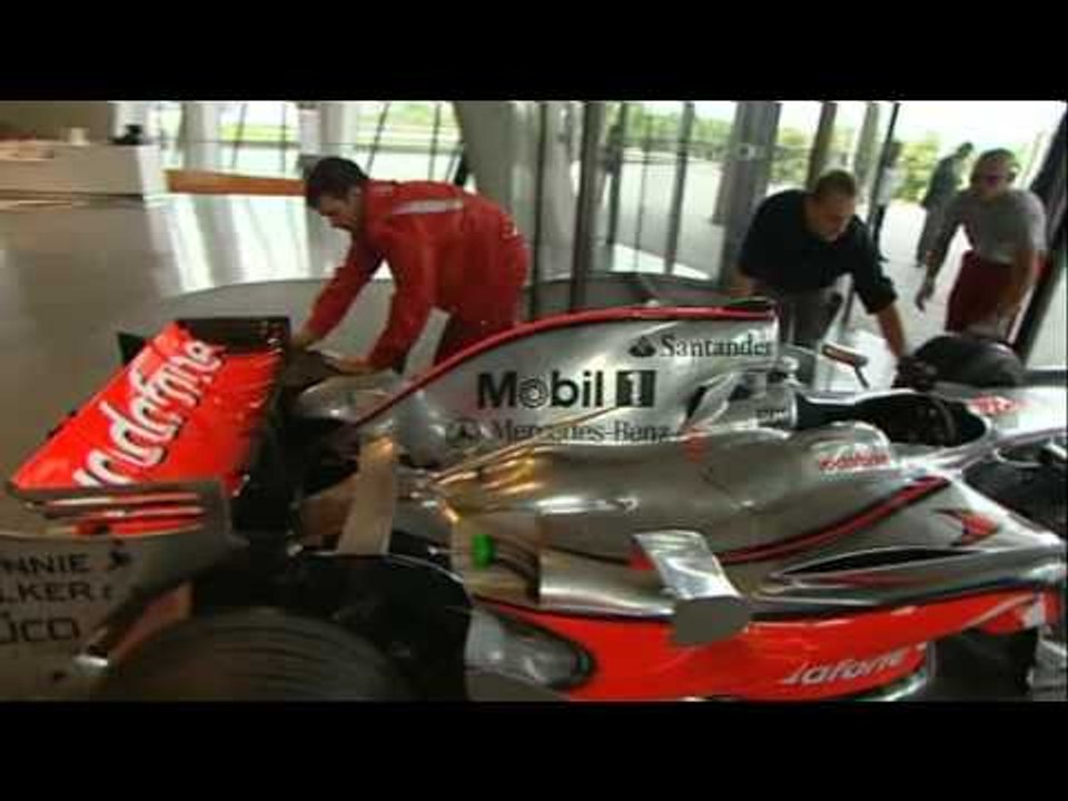 Mercedes-Benz Museum Lewis Hamilton's world champion car 2008 meets the Silver Arrows