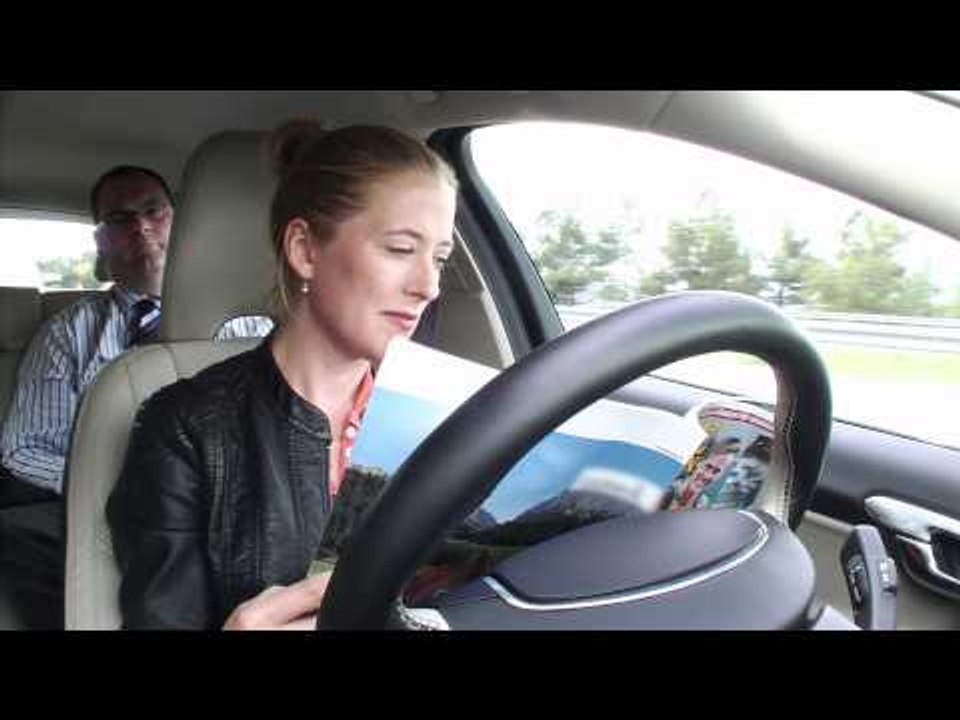 Volvo SARTRE road train on public road (A-roll)