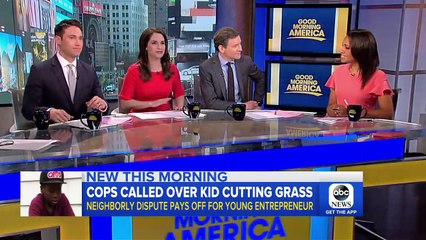 Neighborly dispute pays off for young lawn-mowing entrepreneur