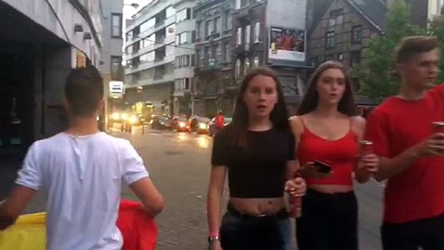 Les supporters verviétois ont mis l'ambiance dans les rues du centre après la victoire des Diables