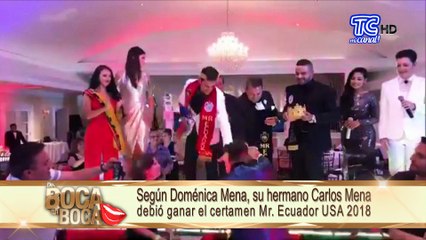 Según Doménica Mena, su hermano Carlos Mena debió ganar el certamen Mr. Ecuador USA 2018