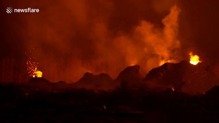 Rare footage captures cinder cones spouting flames at Hawaii’s fissure 8