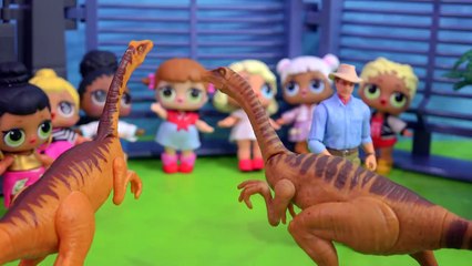 Dinosaur Field Trip with Jurassic World Dinos + Lol Surprise Dolls