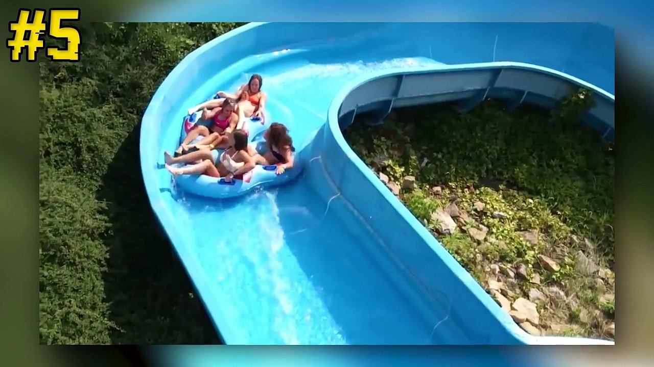 Ils n'ont pas respecter les règles du toboggan aquatique (•_•)